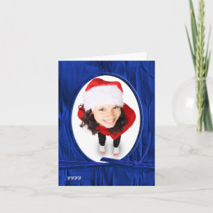 Photo Template - Crumpled Cobalt Blue Christmas