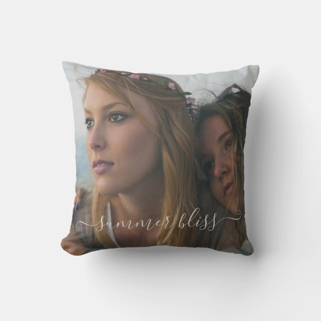 Photo Template Custom Saying Cushion (Front)