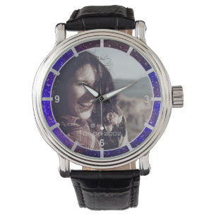 Photo Template Elegant Personalised Galaxy Stars  Watch