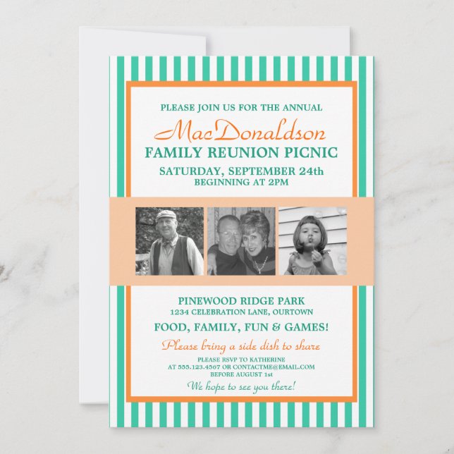 Photo Template Family Reunion Invitations (Front)