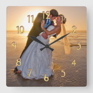 Photo Template Gold Tone Numeral Clock