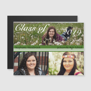 Photo Template Green White Graduation Announcement