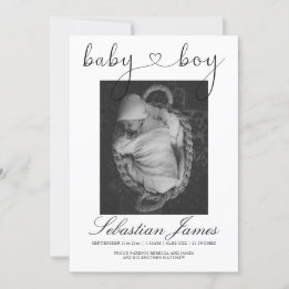 Photo Template Heart Typography New Baby Boy