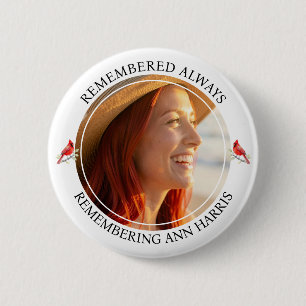 Photo Template Memorial Remembrance Cardinal 6 Cm Round Badge