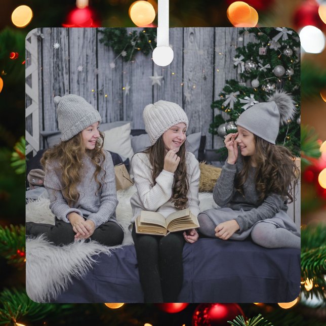 Photo Template Name and Year Christmas Tree Metal Tree Decoration (Creator Uploaded)