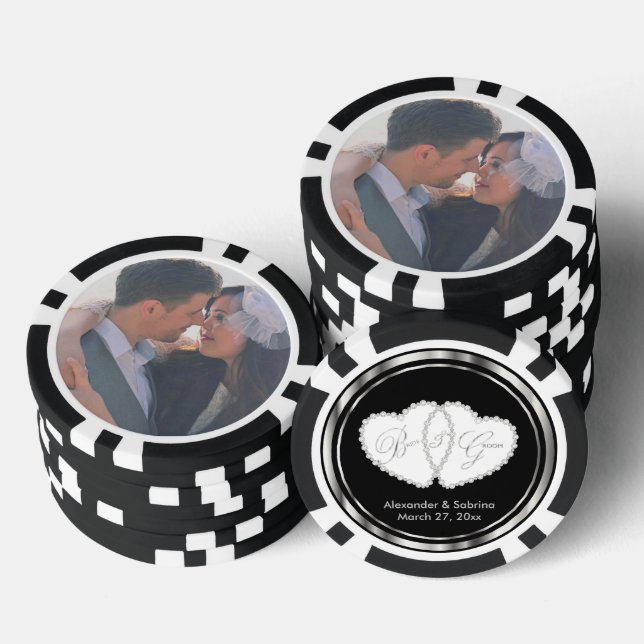 Photo Template of the Bride and Groom Poker Chips (Stack)