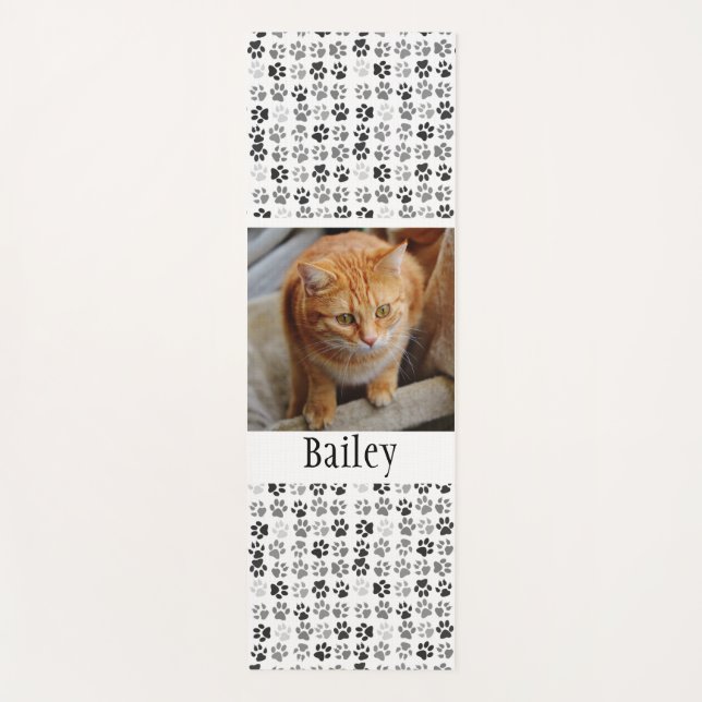 Photo Template Paw Prints Pet Cat Dog Yoga Mat (Front)