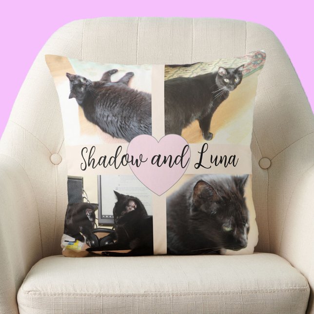 Photo Template Pet Friends With Custom Name Cushion (Creator Uploaded)