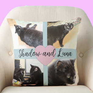 Photo Template Pet Friends With Custom Name Cushion
