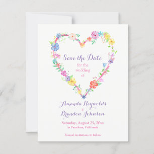 Photo Template Pretty Posies Wreath Save the Date