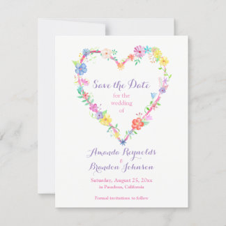 Photo Template Pretty Posies Wreath Save the Date