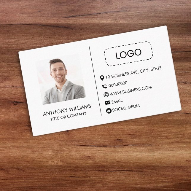 Photo Template Simple Generic Modern White Business Card (Creator Uploaded)