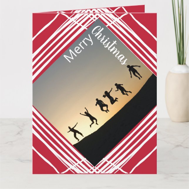 Photo Template To From Family Names Red Christmas (Front)