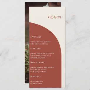 Photo Terracotta Arch Modern Wedding Dinner Menu