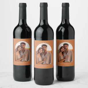 photo terracotta arch personalized wedding wine label