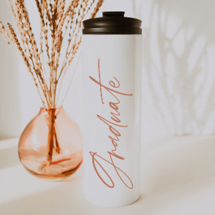 Photo terracotta graduation script modern elegant thermal tumbler