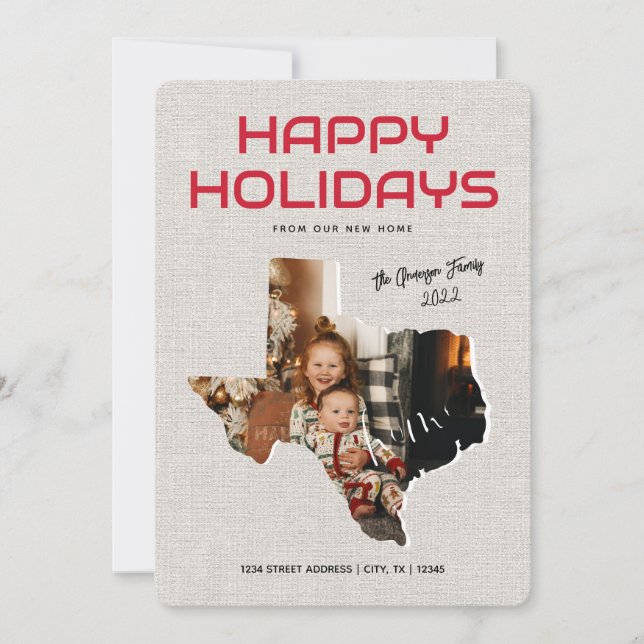 Photo Texas Moving Announcement Happy Holidays (Front)