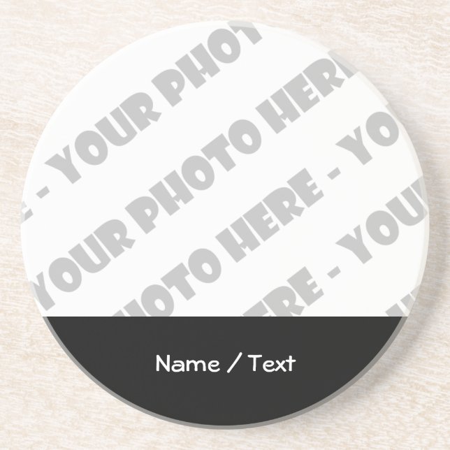 Photo & Text Beverage Coaster - Create Your Own (Front)