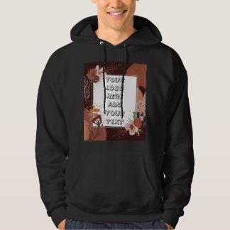 Photo Text Logo Floral Boho Hoodie