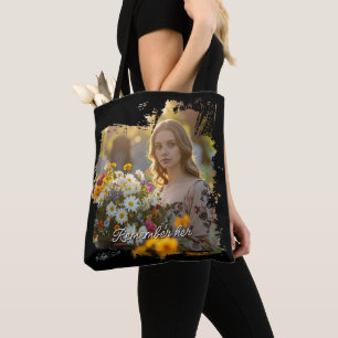 Photo Text Tote Bag