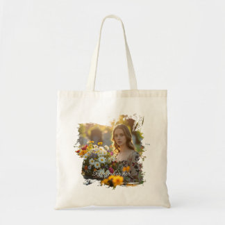 Photo Text Tote Bag