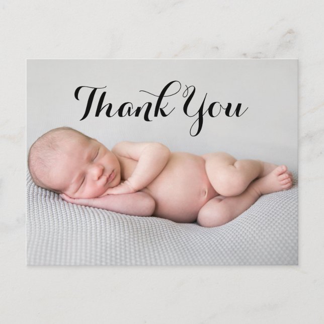 Photo Thank You Baby Birth Announcement Postcard (Front)