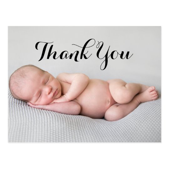 Photo Thank You Baby Birth Announcement Postcard Zazzle.co.uk