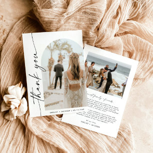 Photo Thank You Card Arch Wedding Thank You Card