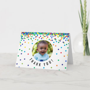 Photo Thank You Card   Birthday Confetti