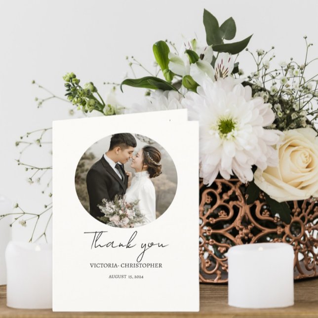 Photo Thank You Card Editable Template, Minimalist (Creator Uploaded)