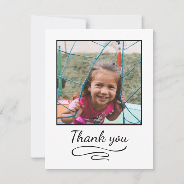 Photo thank you cards kids simple modern stylish (Front)