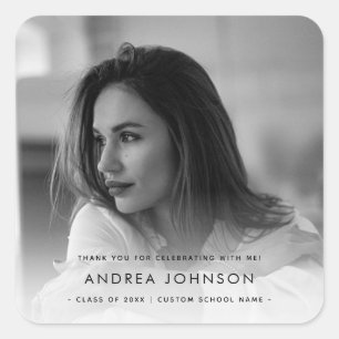 Photo Thank You Custom Graduation Party Square Sticker