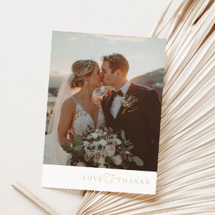 PHOTO THANK YOU elegant romantic ampersand beige