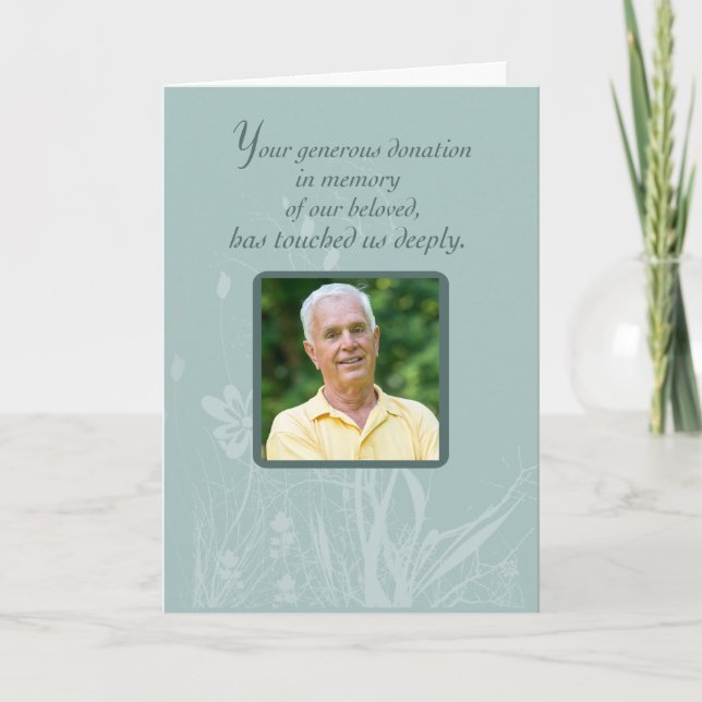 Photo, Thank You for Donation In Memory, Organic F (Front)