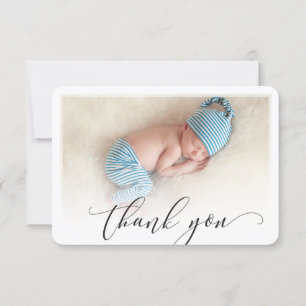 PHOTO THANK YOU modern calligraphy script writing Card