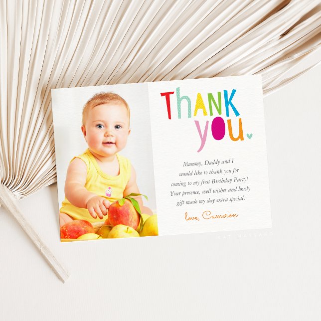 PHOTO THANK YOU modern colourful rainbow typograph (Creator Uploaded)