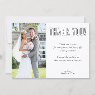 PHOTO THANK YOU modern couple urban font