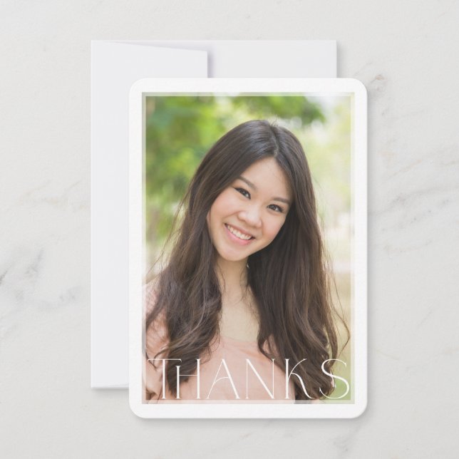 PHOTO THANK YOU modern elegant serif font overlay (Front)