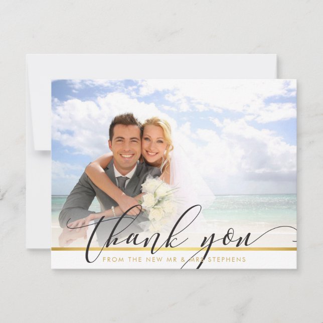 PHOTO THANK YOU modern luxe callligraphy script (Front)