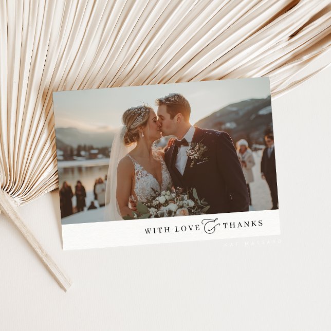 PHOTO THANK YOU modern minimal elegant ampersand Card (Creator Uploaded)