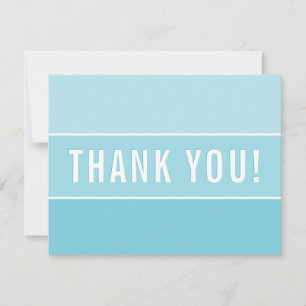 PHOTO THANK YOU modern ombre turquoise blue Card