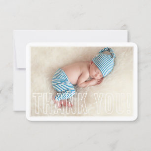 PHOTO THANK YOU modern outline overlay type Card
