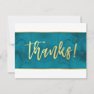 PHOTO THANK YOU modern teal blue gold script