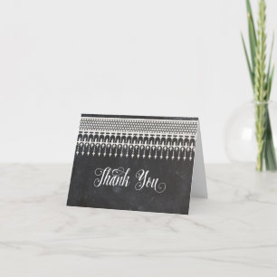 Photo Thank You Notes Rustic Vintage Lace Chalk