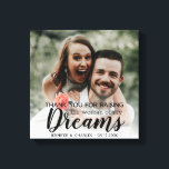 Photo Thank You Parents of the Bride Wedding Canvas Print<br><div class="desc">The design features the quote 'Thank You for raising the woman of my dreams',  your favourite photo,  names and wedding date.
 Great keepsake gift to the parents of the bride.</div>