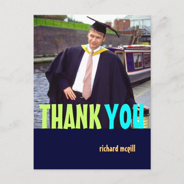 Photo Thank you postcards, DIY colours+fonts Postcard (Front)