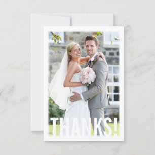 PHOTO THANKS modern bold type wedding simple Thank You Card