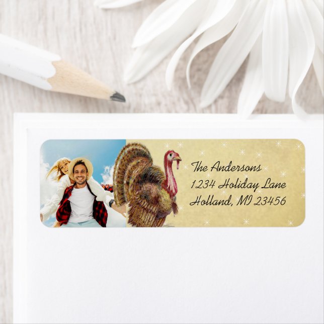Photo Thanksgiving Greetings Vintage Turkey (Insitu)