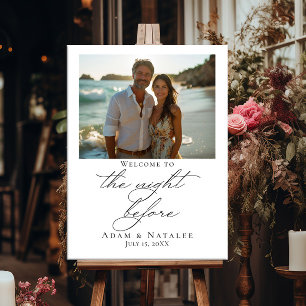 Photo the night before welcome sign