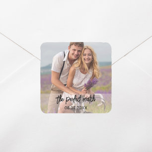 Photo The Perfect Match wedding Square Sticker